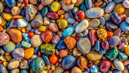 Colorful stones background, colored beach stones background, small stones wallpaper, colorful pebble background with high quality photo