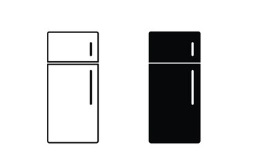 Refrigerator vector icon. Fridge icon set.  Freezer storage, smart fridge machine vector icon. Thermostat timer, smart freezer vector.
