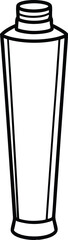 Cosmetic Makeup Tube Vector Outline.