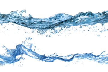 4k water splash effect element on white background transparent, png, dicut