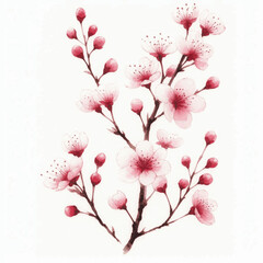 Blossom Drift Cherry Blossom isolated watercolor vector illustration svg