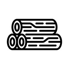 log outline icon. chopped wood black line illustration.