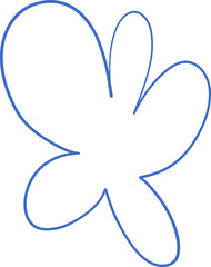 Freeform Abstract Blue Organic Outline Shape