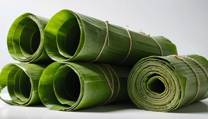 Rolled Banana Leaves: Natural Packaging Material