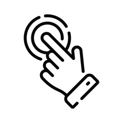 Trendy linear icon showing fingertip gesture touch action