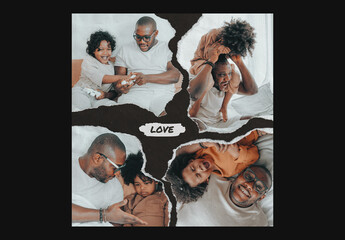 Torn Paper Photo Collage Mockup