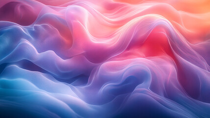 Fototapeta premium Abstract colorful wavy textile design with soft gradient colors