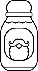 Outline Icon of Beard Balm Container.