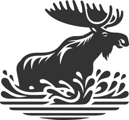 Vector moose animal drawing silhouette