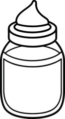 Simple Cuticle Cream Jar Vector Outline.