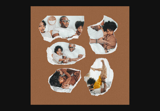 Torn Paper Photo Collage Mockup