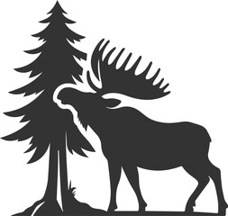 Vector moose animal drawing silhouette