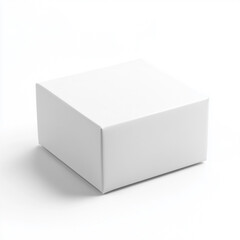 Fototapeta premium Blank White Square Cardboard Box Packaging Mockup