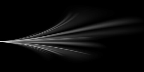 : Light trail wave, fire path trace line and effect curve twirl. Neon motion effect. White special effect,speed police line. Road Magic of moving fast lines. Line of light on a black background
