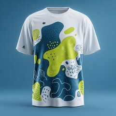 Trendy Colorful Pattern T-Shirt: Modern Fashion with Artistic Graphic Design