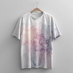 Unique T-Shirt with Multicolored Fluid Design: Contemporary Wearable Art Fashion