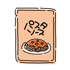 シンプルなパスタソースをイメージしたイラスト
