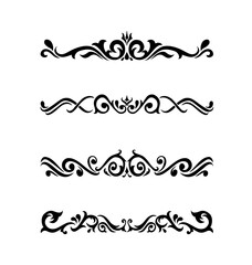 Hand drawn calligraphy ornament borders corners classic vintage vector