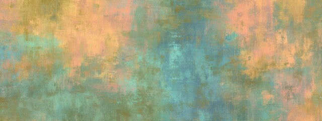 Abstract painted digital background in shades of olive green, peach, and cobalt blue, textured surface