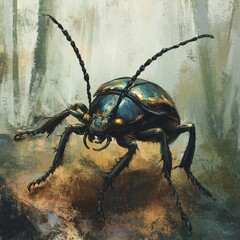 Detailed illustration of a large beetle