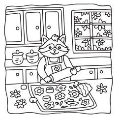 Furry Blossoms – Cute and Easy Coloring Pages for Teens and Adults | Whimsical Animal & Floral Designs Line art vector illustration | Print | Animal Coloring page | Blossoms Coloring Page