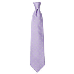 Lavender silk necktie with silver floral pattern
