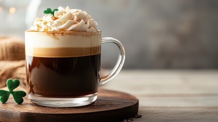 A delectable creamy coffee drink topped with whipped cream and spices showcases the art of coffee preparation, perfect for cozy moments of indulgence and warmth in daily life.