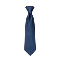 A formal navy blue tie with subtle textured pattern