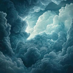 Dark storm clouds, light breaks through