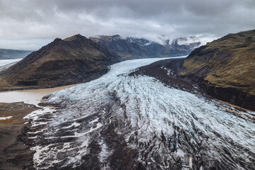 Glacier in Iceland-view from a drone