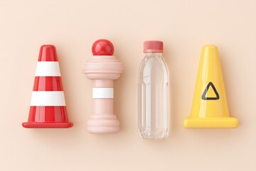 Abstract Representation of Natural Elements Indicating the Impact of a Natural Disaster Through Symbolic Forms and Colors