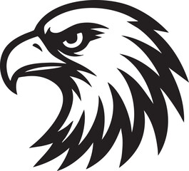 Majestic Eagle Head A Powerful Black and White Vector Illustration