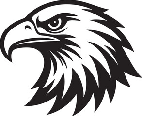 Majestic Eagle Head A Powerful Black and White Vector Illustration