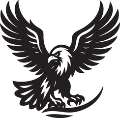Majestic Bald Eagle Illustration Wings Spread Wide, Powerful and Free