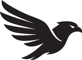 Majestic Black Hawk in Flight Powerful Vector Illustration