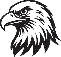 Majestic Eagle Head A Powerful Black and White Illustration