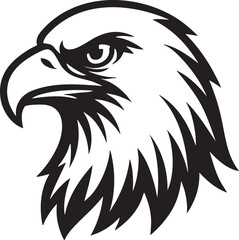 Majestic Eagle Head A Powerful Black and White Illustration
