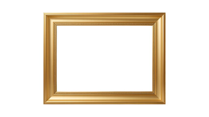 Gold picture frame ornate design for art paintings photos and mirrors with white background elegant and classic 100 on transparent background
