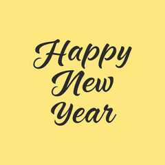 Elegant Happy New Year Calligraphy Vector Art — Festive Greeting Design with Decorative Typography