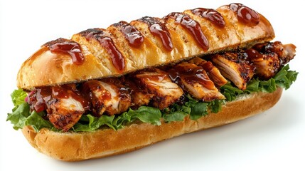 Delicious Crispy BBQ Chicken Hoagie with Smoky Grilled Flavor