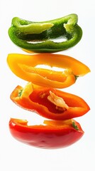 Vibrant Bell Peppers: Sliced Vegetables in a Colorful Gourmet Culinary Delight