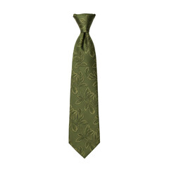 Elegant olive green tie with intricate floral design