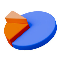 Blue and orange chart business presentation 3d icon