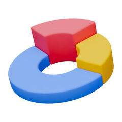 Blue pink and yellow chart business presentation 3d icon