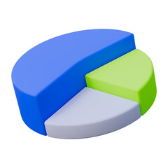 Blue silver and green chart business presentation 3d icon