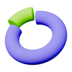 Green and purple chart business presentation 3d icon