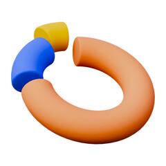 Blue orange and yellow chart business presentation 3d icon