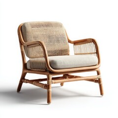 Modern Rattan Chair: Bohemian Decor for Comfortable Seating with Natural Elegance