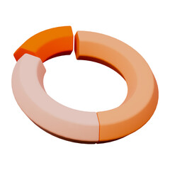 Orange and soft orange chart business presentation 3d icon