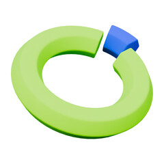 Green and purple chart business presentation 3d icon
